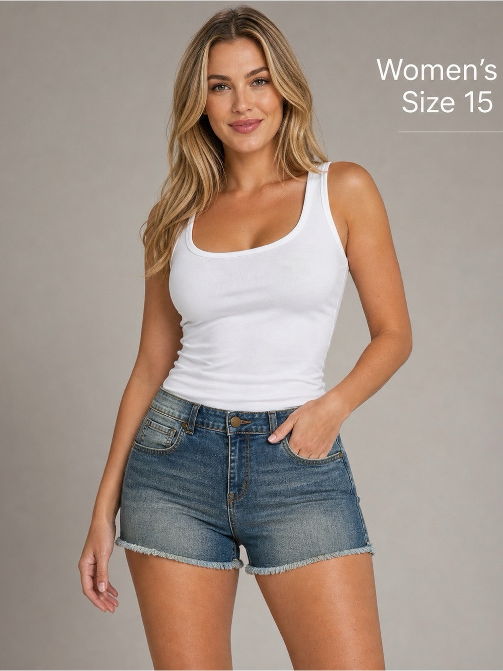 G:21 Distressed Denim Jean Shorts Size 15 Frayed Hem